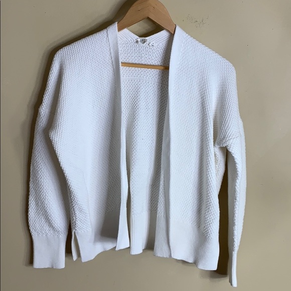 white boxy cardigan